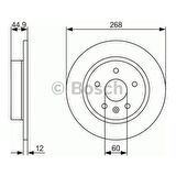 Bosch Fren Diski Arka [5D 268Mm] Cruze Astra J Mokka 1.4 09 A 14